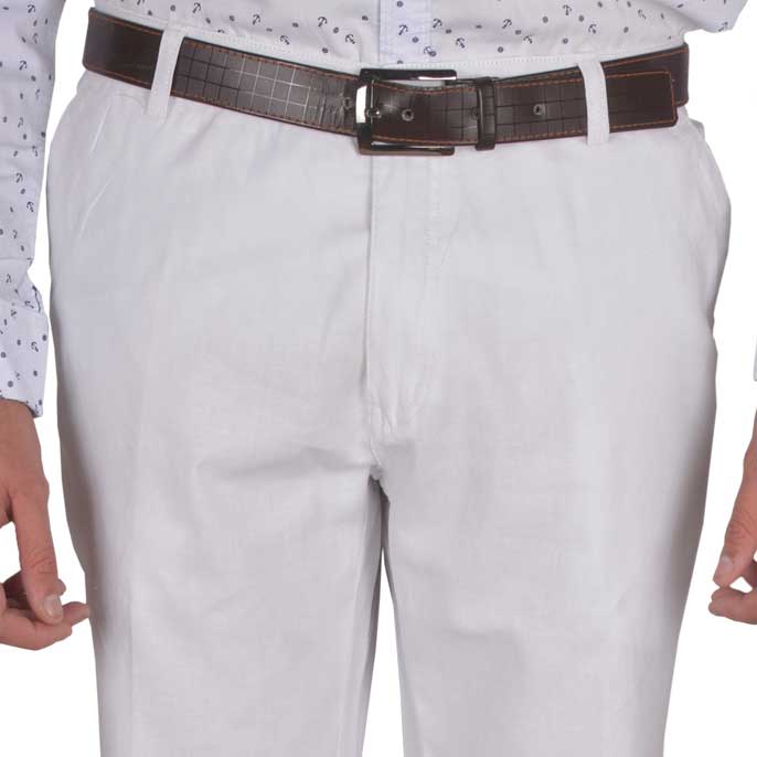 Regular Fit Semi Formal Trouser in White SKU: BI1930-WHITE - Diners