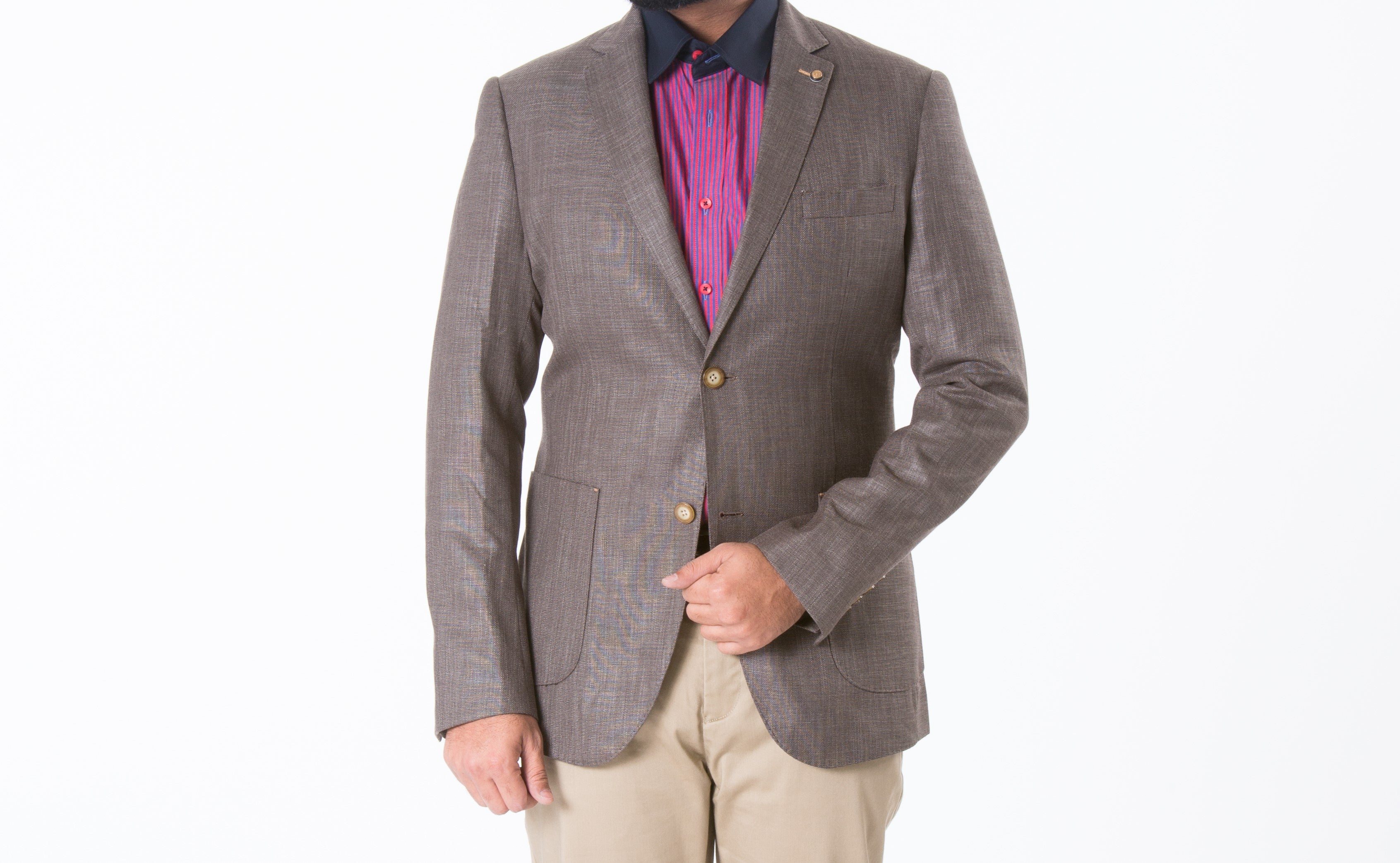 Mens Blazer SKU: CB167-D-BROWN