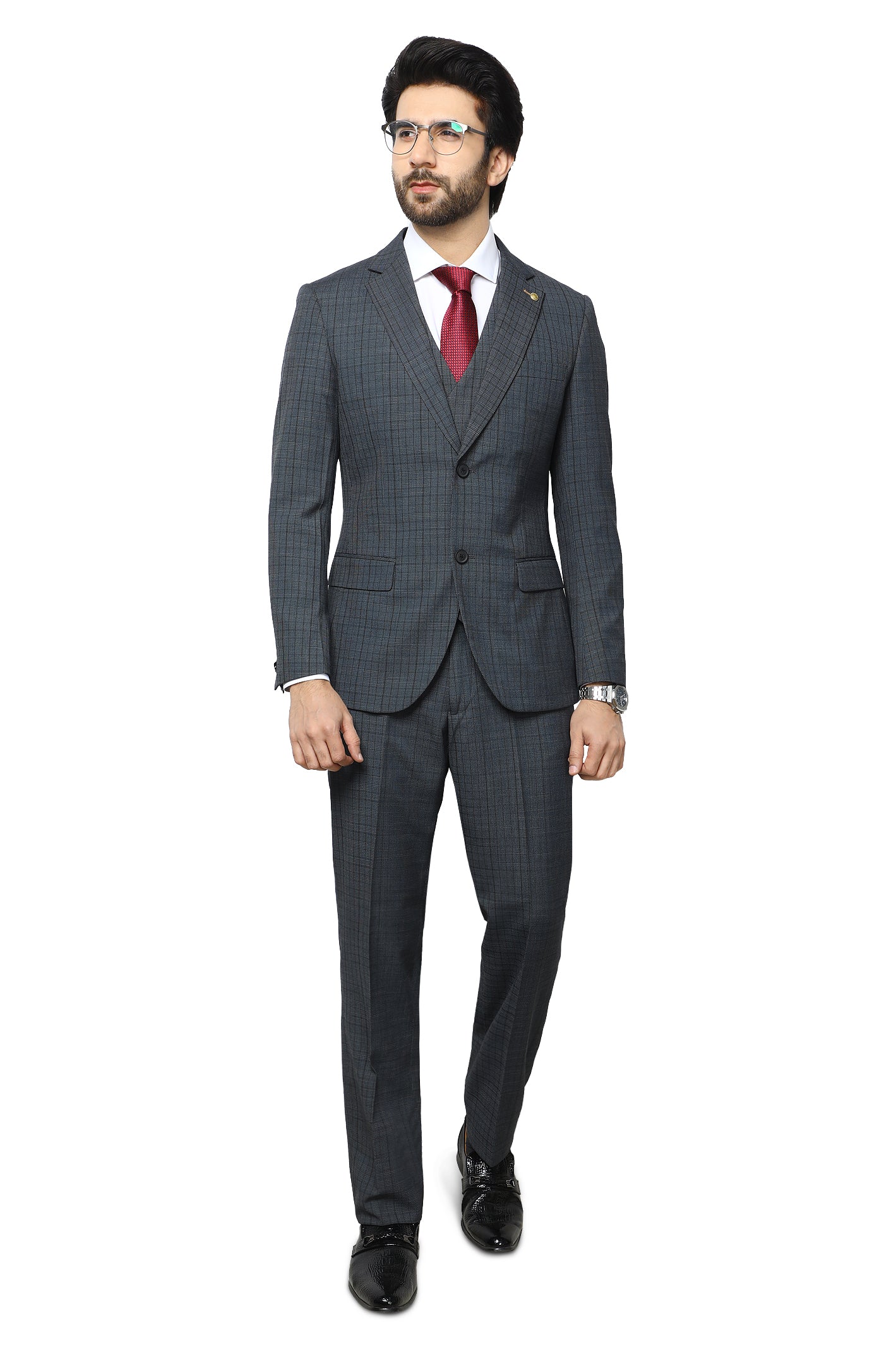 Diner's 3 Pcs Suit in Grey SKU: DA1173