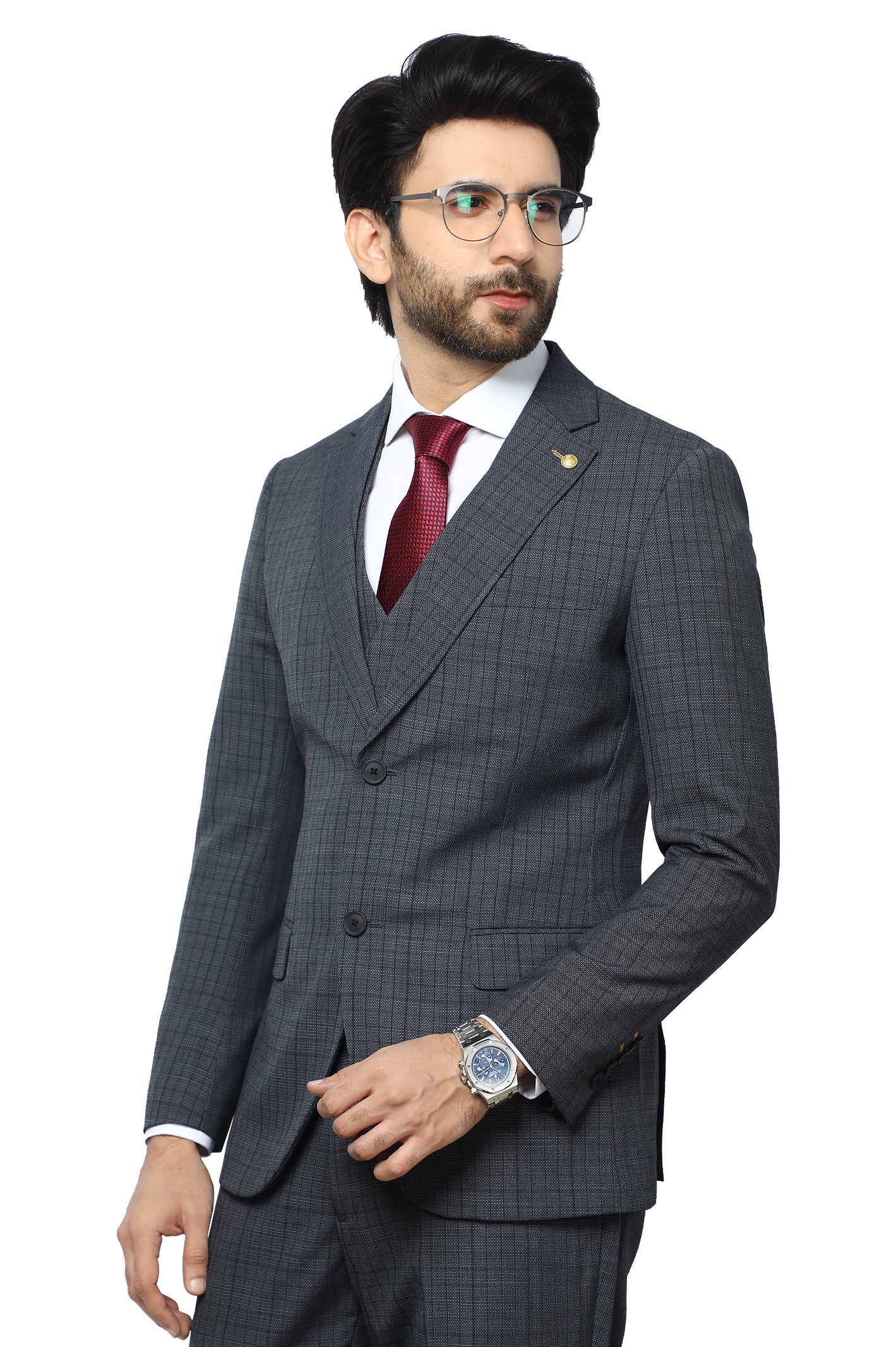 Diner's 3 Pcs Suit in Grey SKU: DA1173