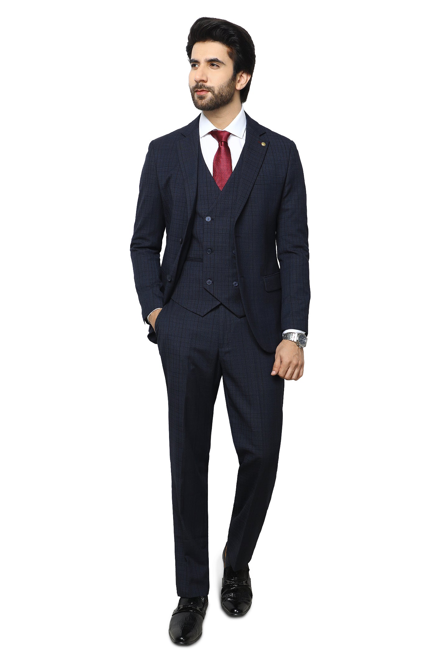 Diner's 3 Pcs Suit in N-BLUE SKU: DA1173