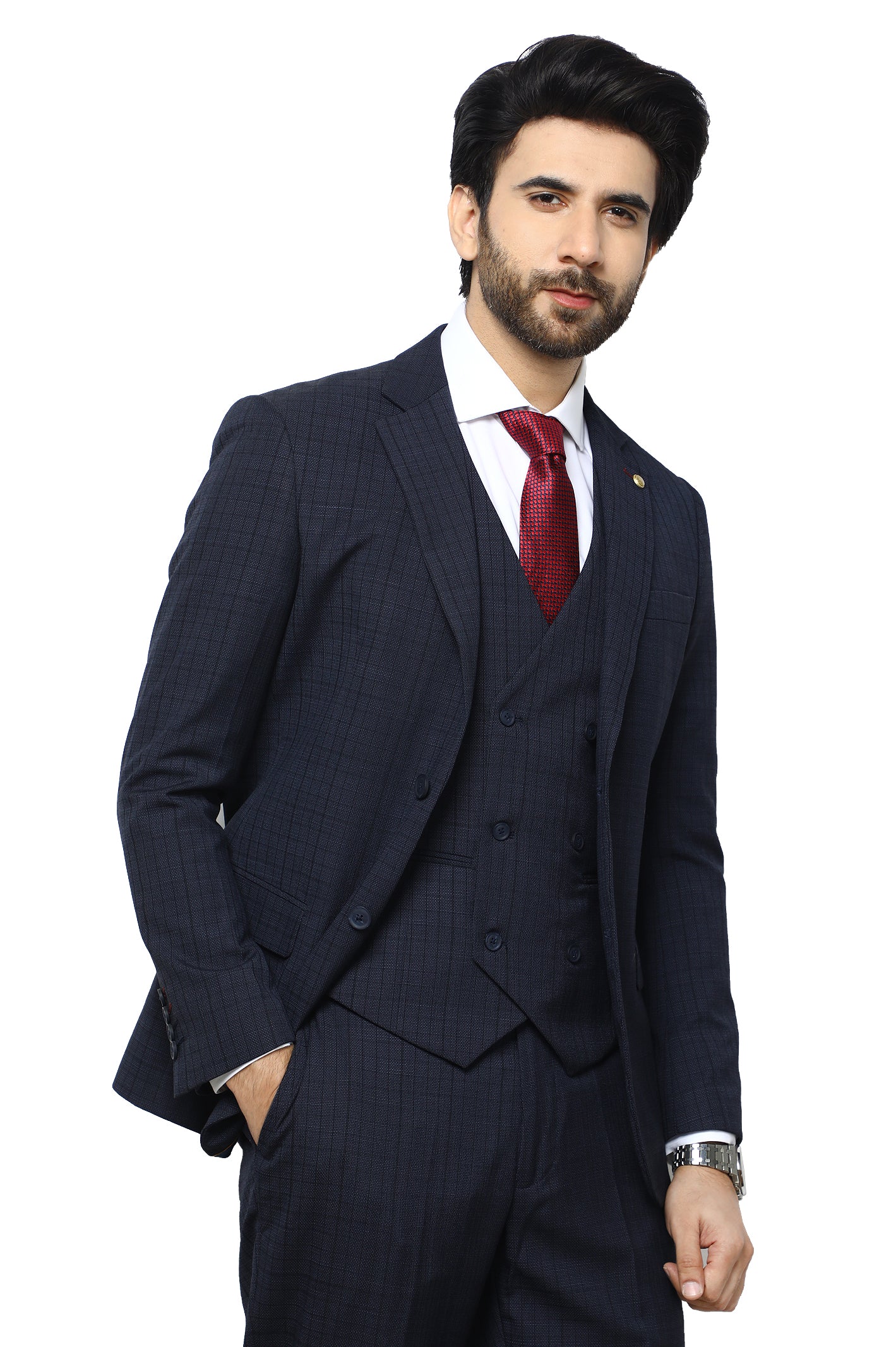 Diner's 3 Pcs Suit in N-BLUE SKU: DA1173