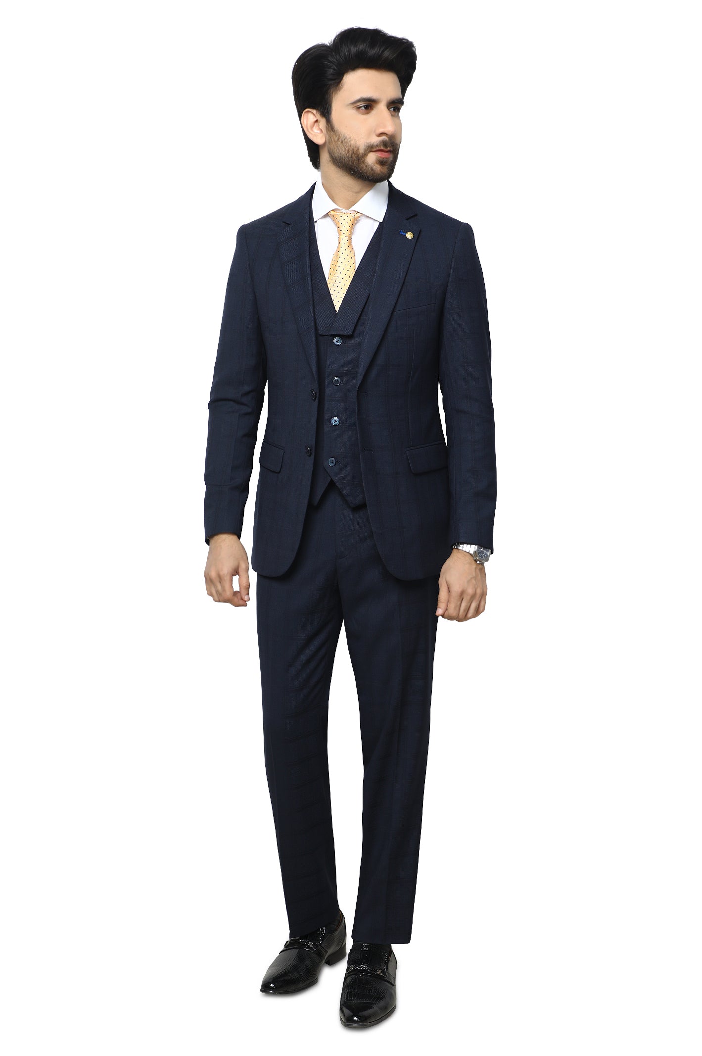 Diner's 3 Pcs Suit in N-BLUE SKU: DA1176