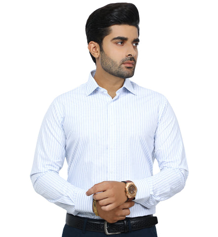 Men's Signature Striped Shirt - AB19518-Blue