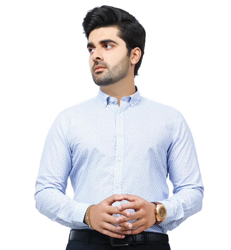 Men's Autograph Cotton Shirt - AD309-190-L-Blue