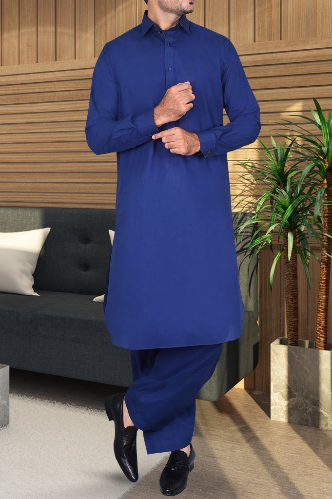 Formal Shalwar Suit for Man EG2599-R-Blue - Diners