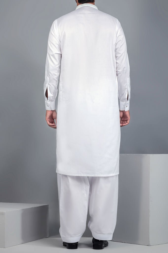 Formal Shalwar Suit for Man (EG2603-WHITE) - Diners