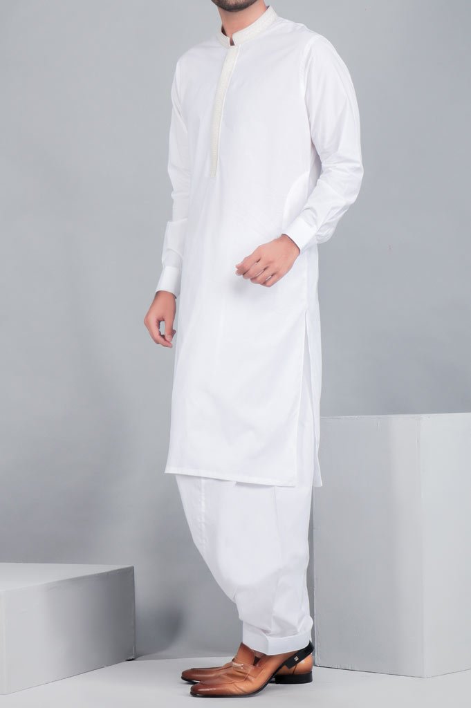 Formal Shalwar Suit for Man (EG2611-WHITE) - Diners