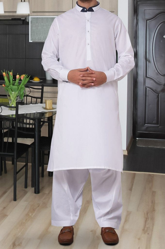 Formal Shalwar Suit for Man SKU: EG2728-White - Diners