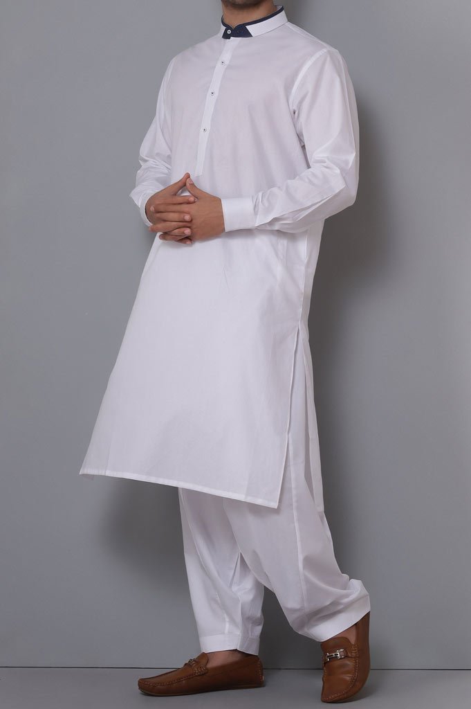 Formal Shalwar Suit for Man SKU: EG2728-White - Diners