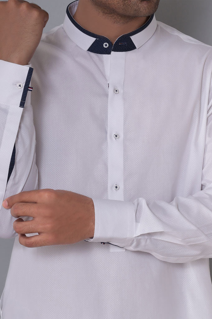 Formal Shalwar Suit for Man SKU: EG2728-White - Diners
