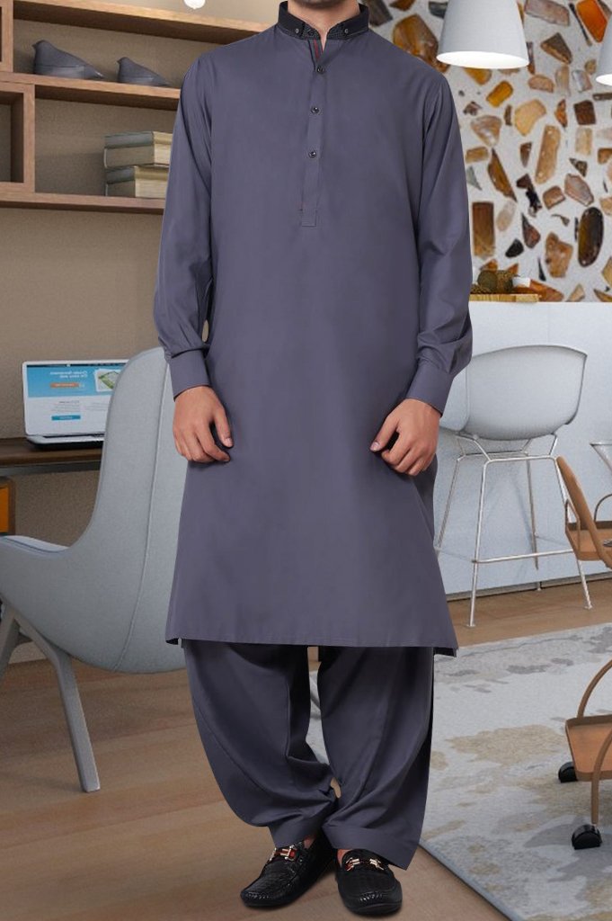 Formal Shalwar Suit for Men SKU: EG2741-Grey - Diners
