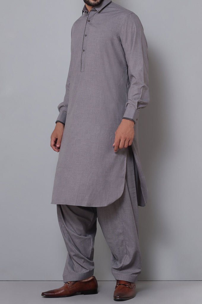 Formal Shalwar Suit for Men SKU: EG2760-Grey - Diners