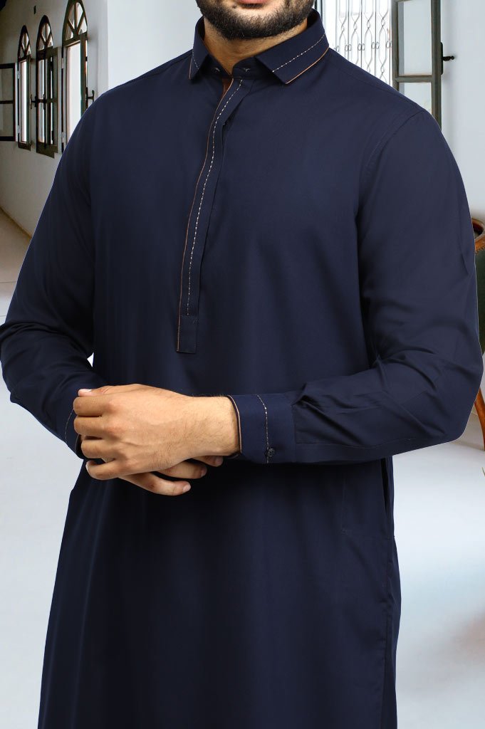 Formal Shalwar Suit for Man EG2799-N-Blue - Diners