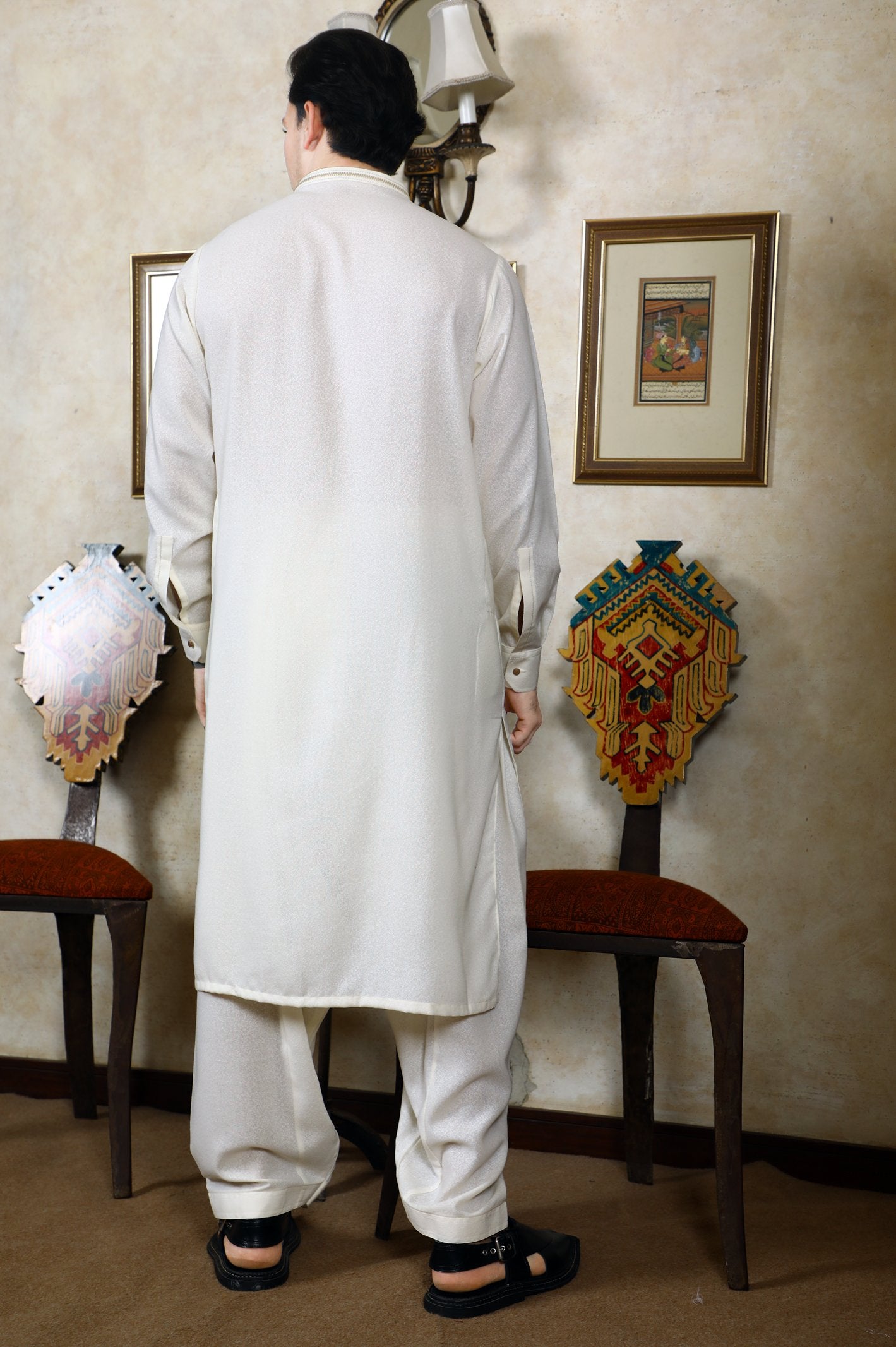 Formal Shalwar Suit for Men SKU: EG2871-OFFWHITE - Diners