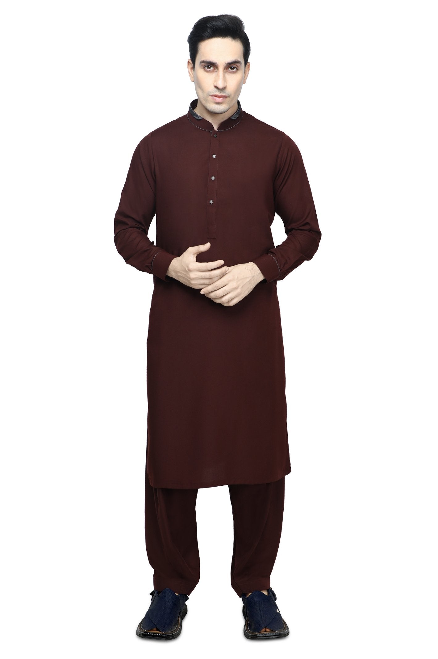 Formal Shalwar Suit for Men SKU: EG2872-MAROON - Diners