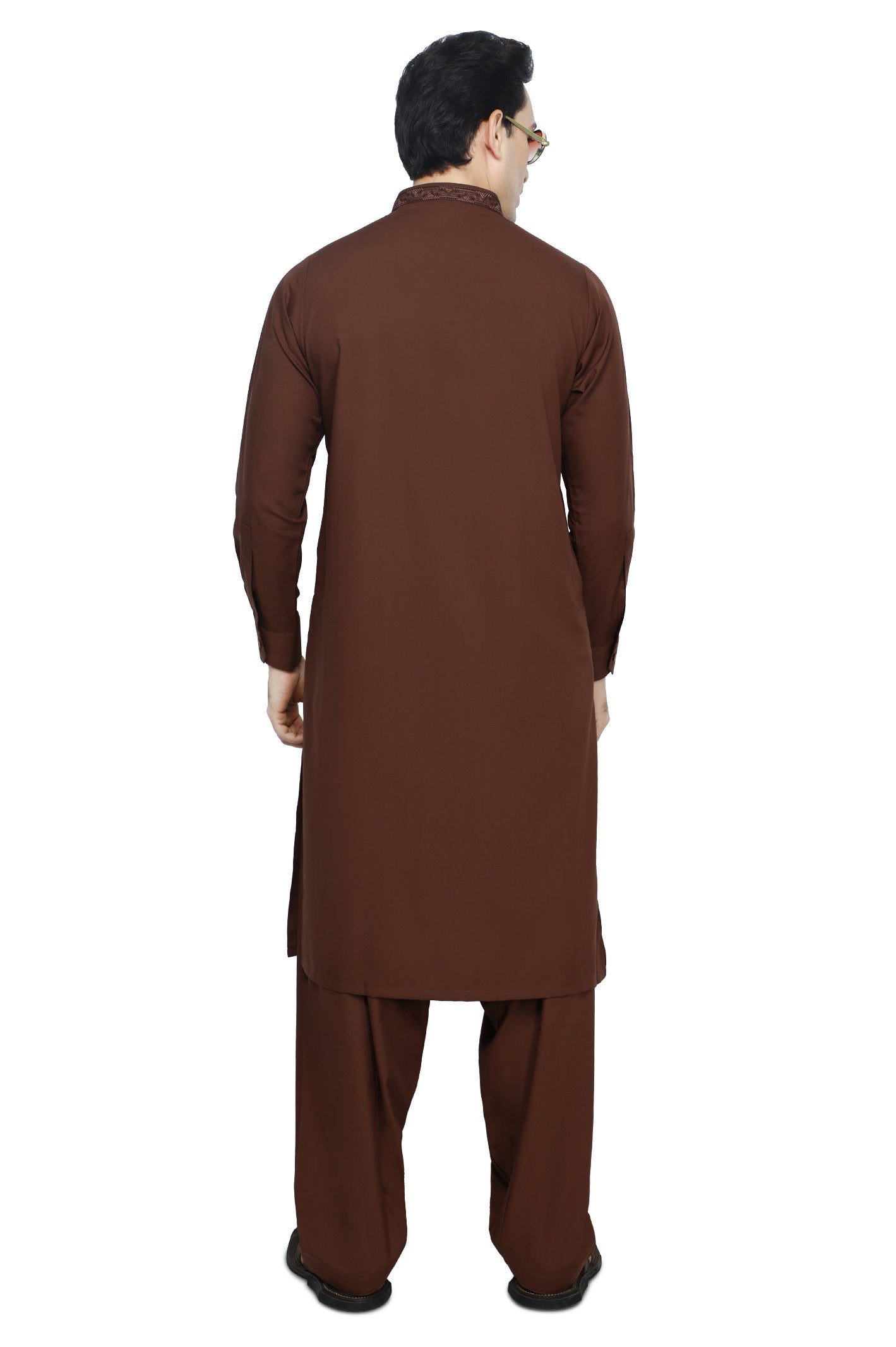 Formal Shalwar Suit for Men SKU: EG2873-C-BROWN - Diners