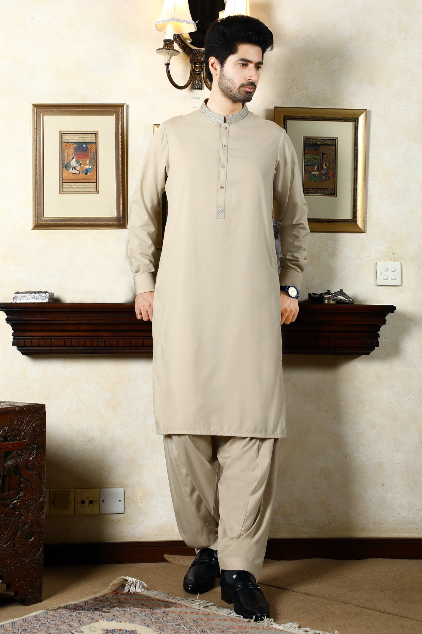 Formal Shalwar Suit for Men SKU: EG2880-BEIGE - Diners