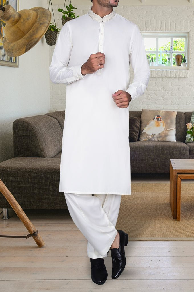 Formal Shalwar Suit for Men EGC0001-OFFWHITE - Diners