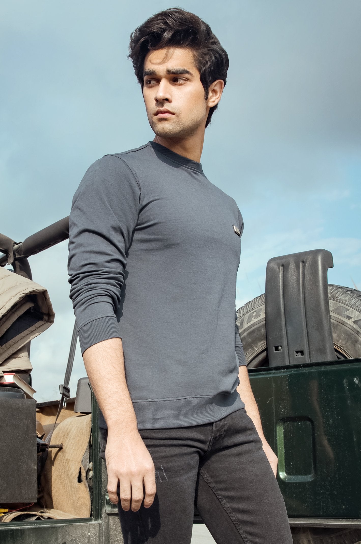 Diners Men's Dark Grey Sweater - FA910-21