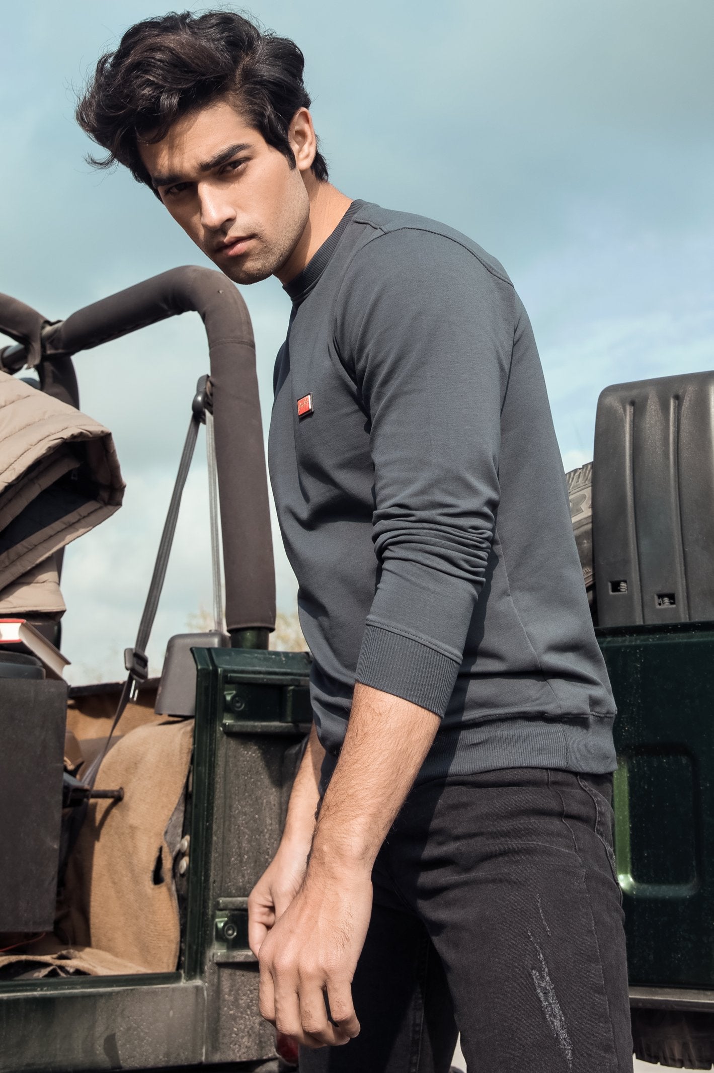 Diners Men's Dark Grey Sweater - FA910-21
