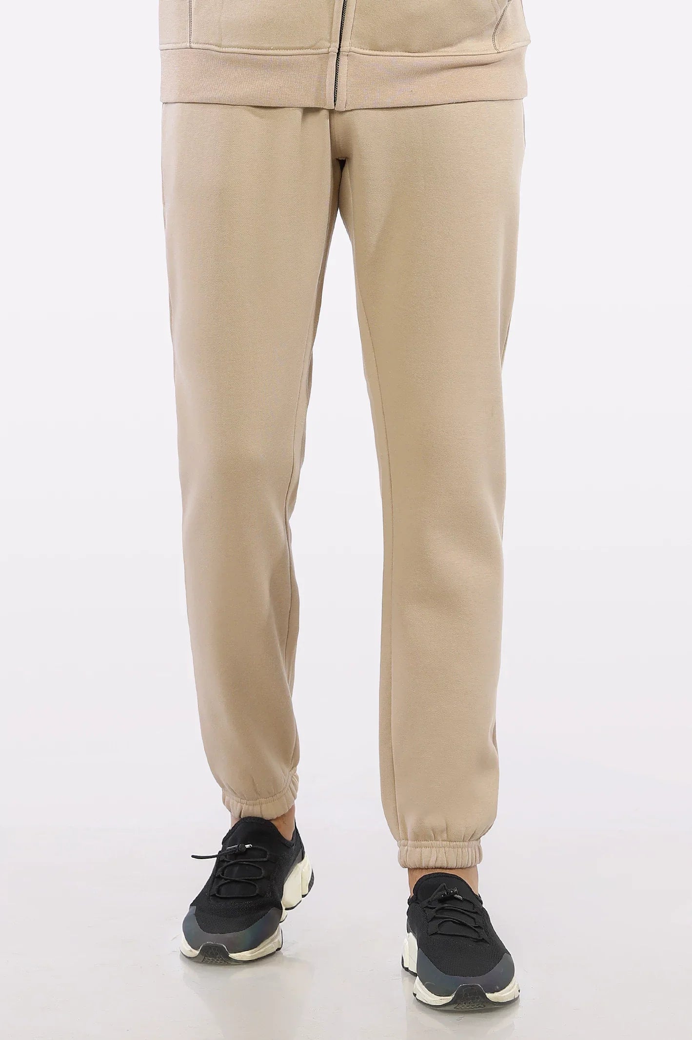 Beige Causal Knitted Trouser