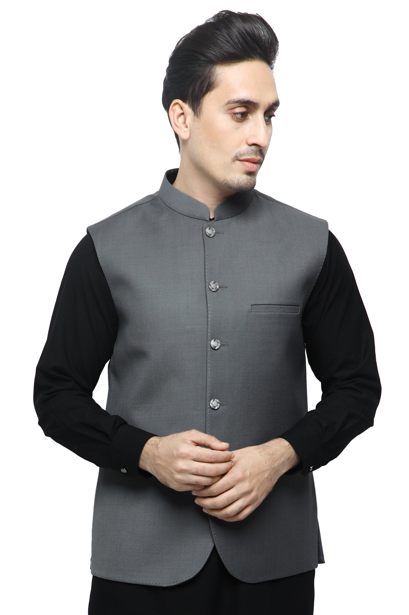 Waist coat For Men-GA3385-GREY