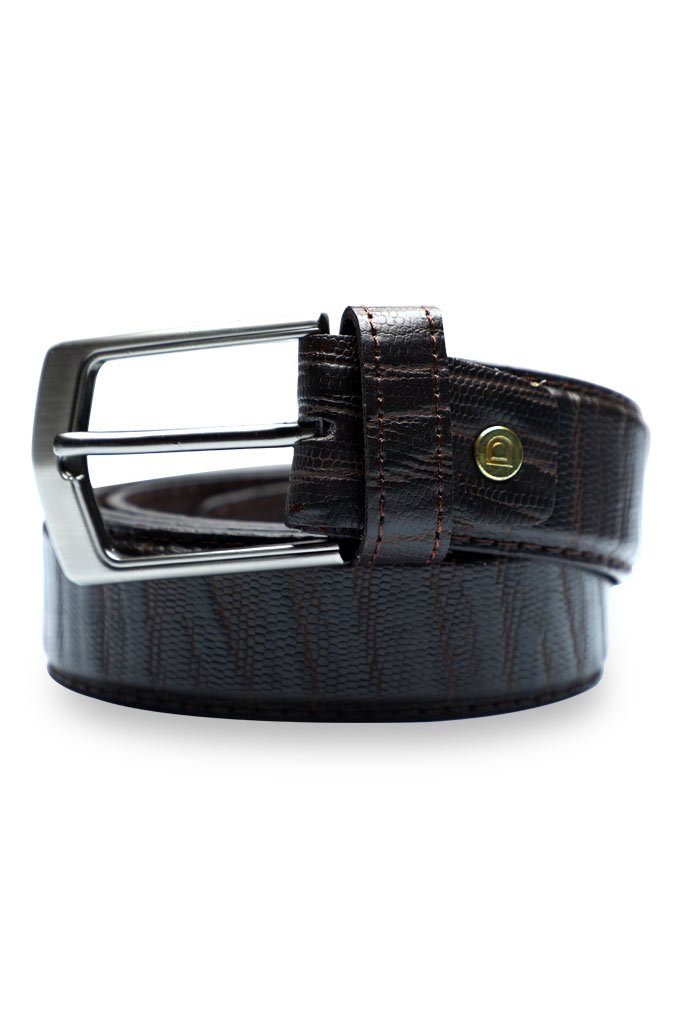 Dark Brown Leather Belt For Men - IB86