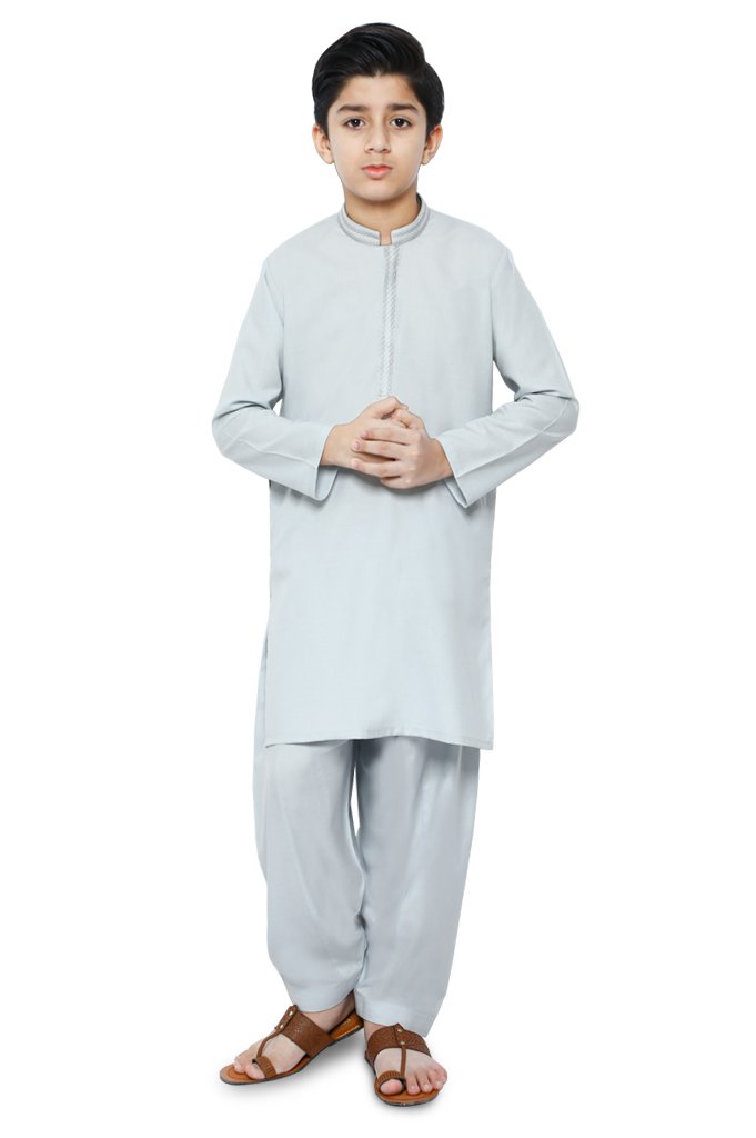 Boys Kurta Shalwar In L-Grey SKU: KBH-0065-L-GREY - Diners