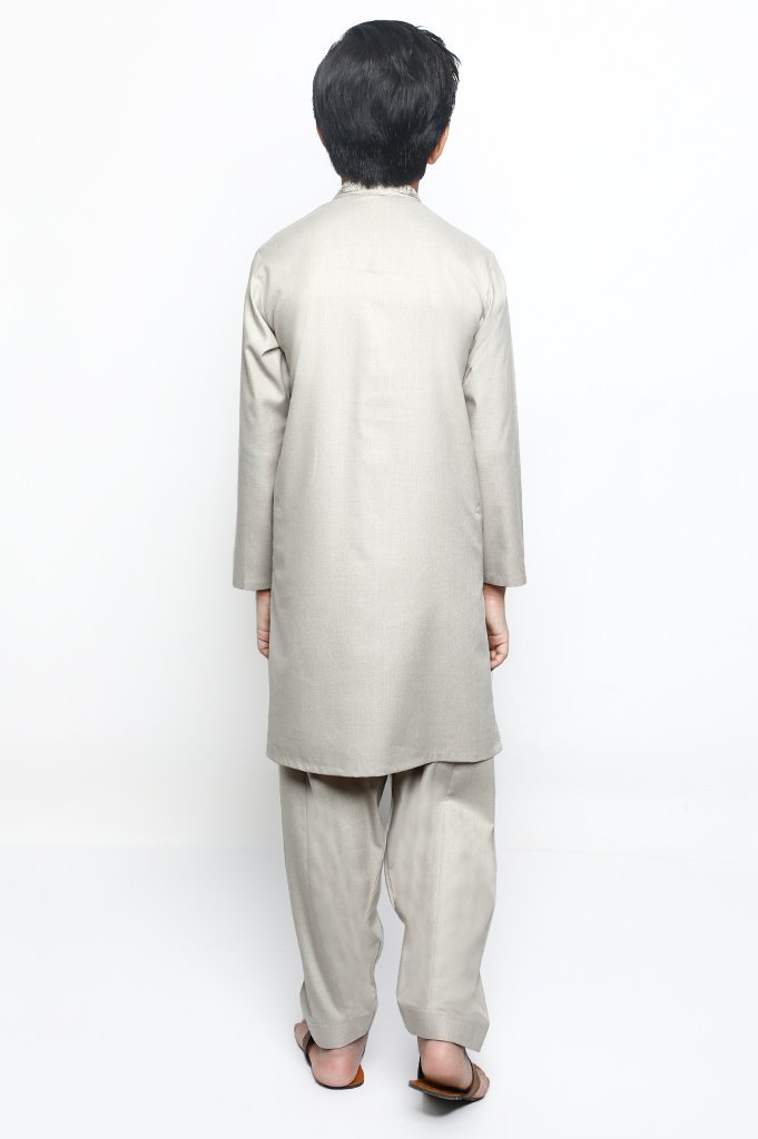 Boys Shalwar Suit In Beige SKU: KBH-0066-Beige - Diners