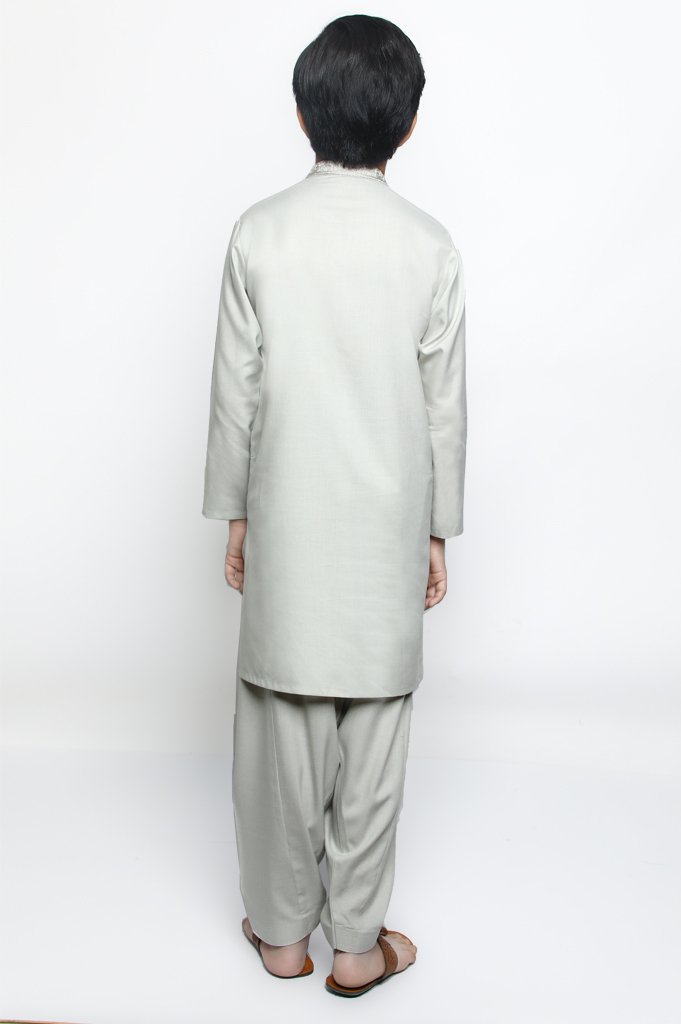 Boys Shalwar Suit In L-Green SKU: KBH-0066-L-Green - Diners