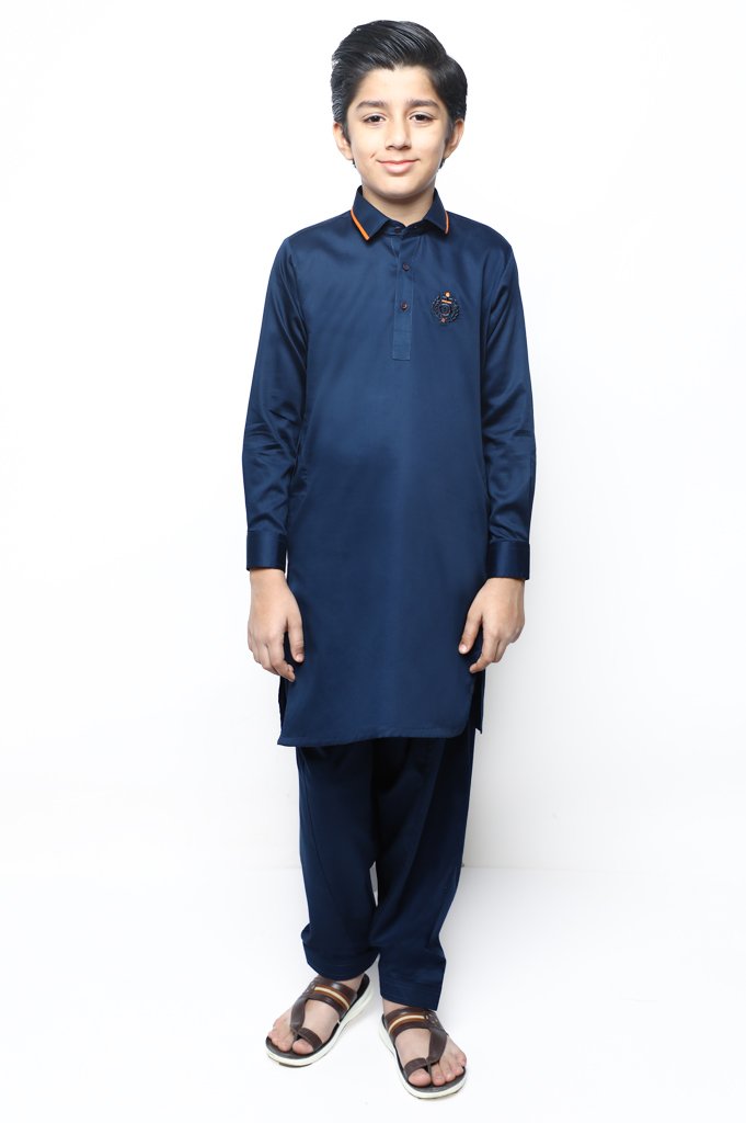 Boys Shalwar Suit In Royal Blue SKU: KBH-0068-ROYAL BLUE - Diners
