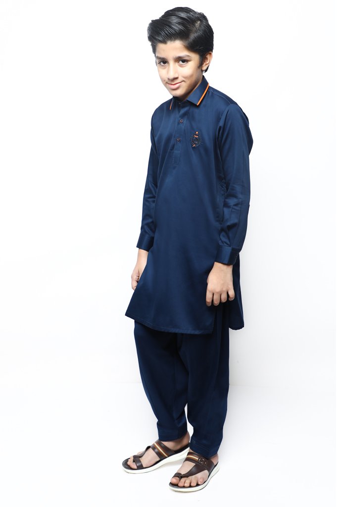 Boys Shalwar Suit In Royal Blue SKU: KBH-0068-ROYAL BLUE - Diners