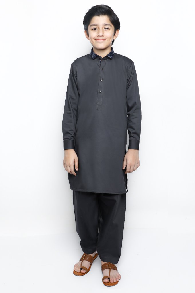 Boys Kurta Shalwar In D-Grey SKU: KBH-0070-D-GREY - Diners