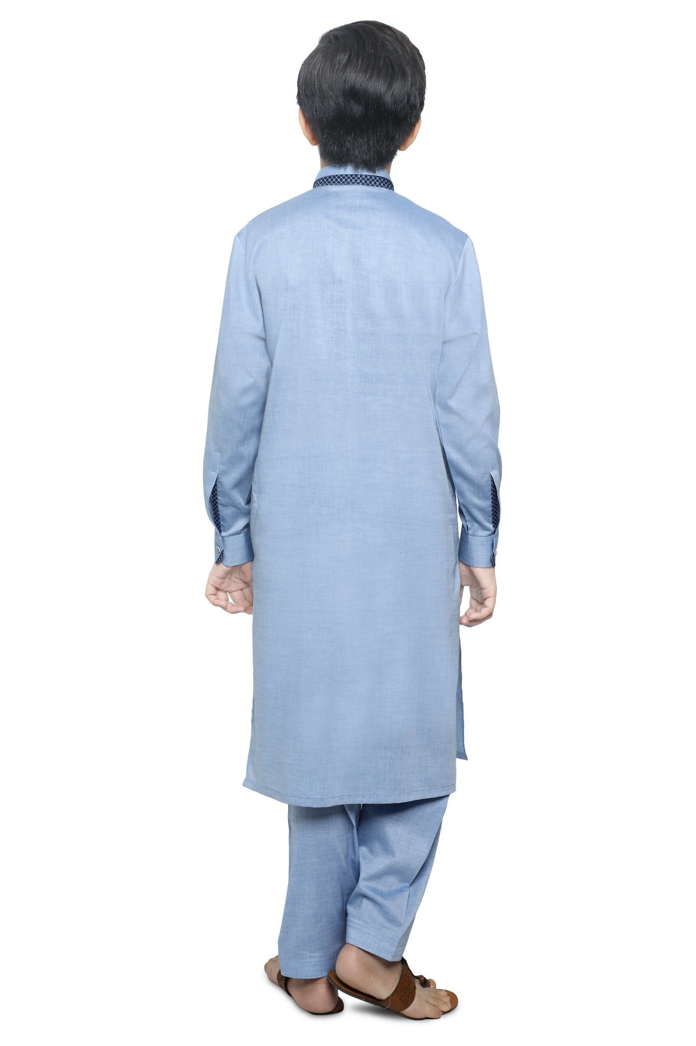 Boys Kurta Shalwar In Blue SKU: KBH-0073-BLUE - Diners