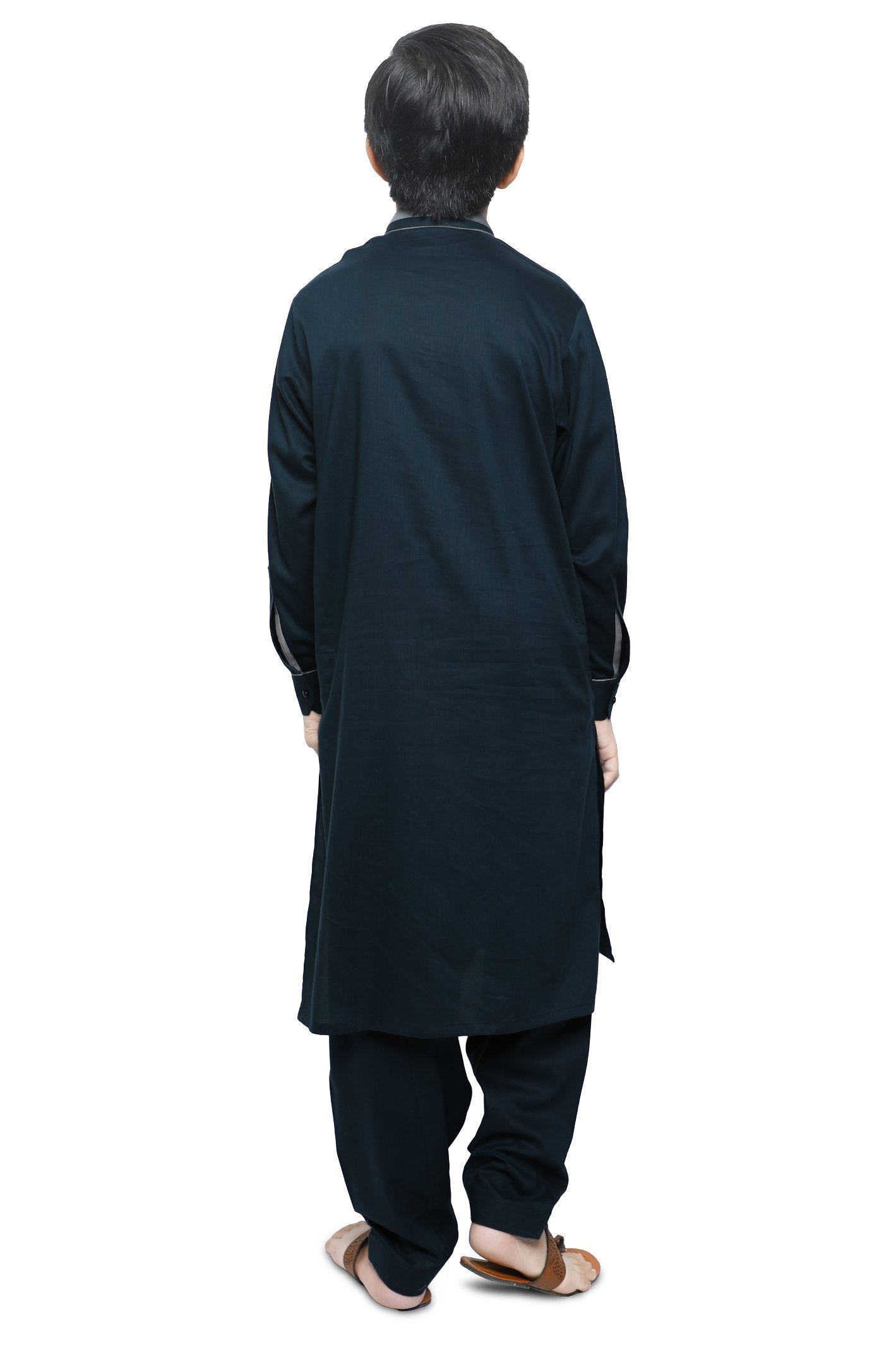 Boys Kurta Shalwar In D-Green SKU: KBH-0074-D-GREEN - Diners