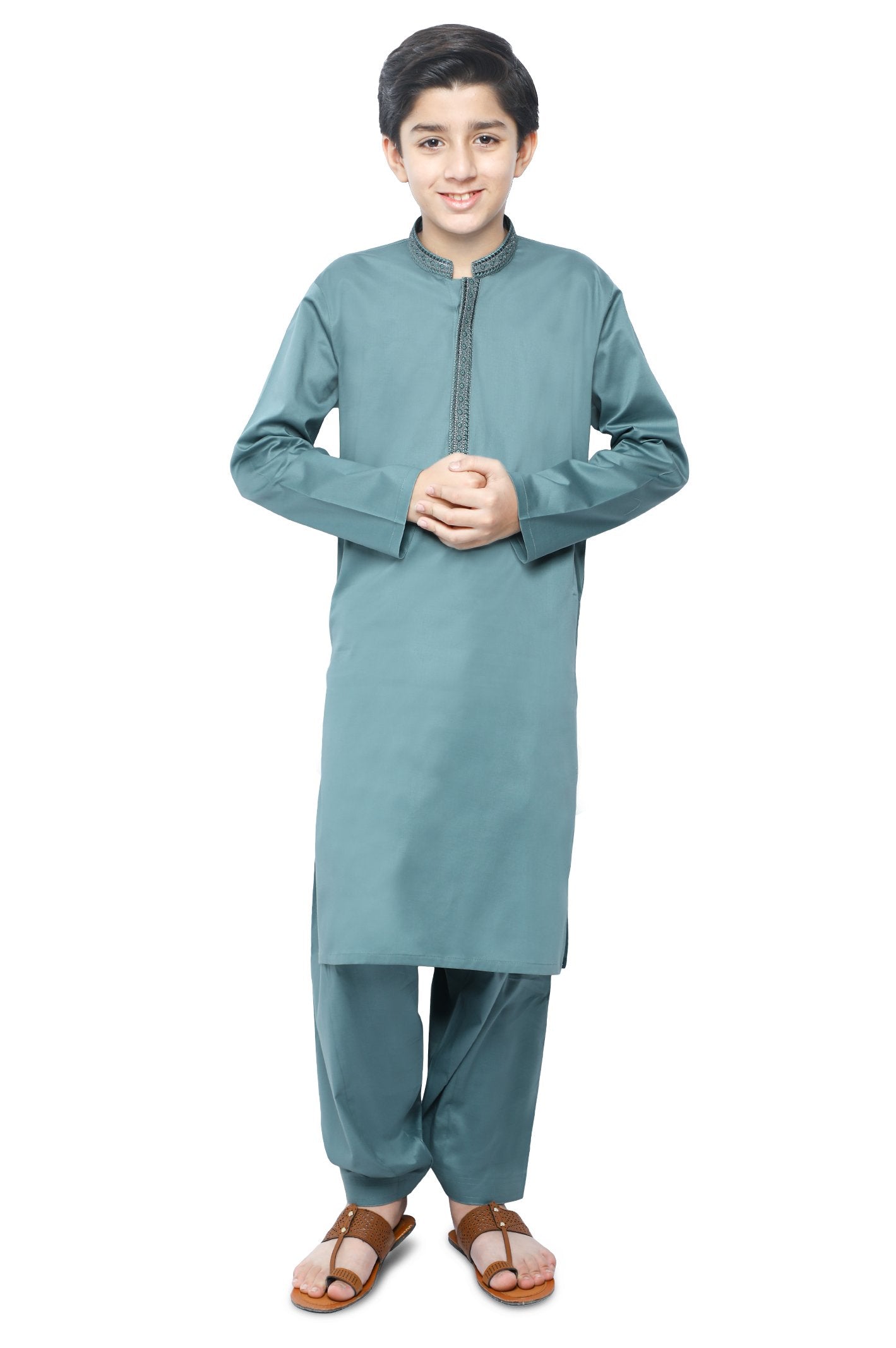 Boys Kurta Shalwar In Green SKU: KBH-0076-GREEN - Diners