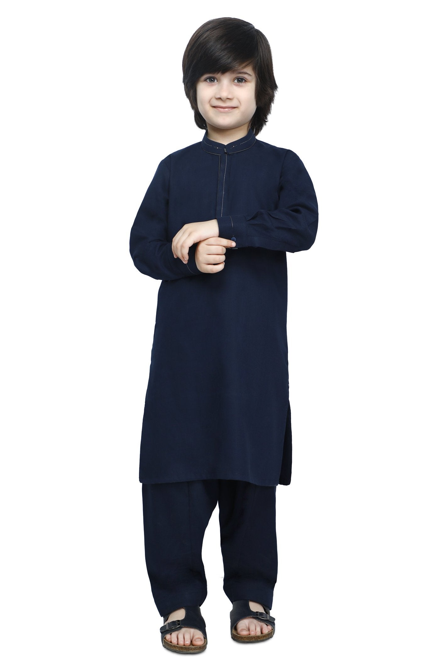 Boys Kurta Shalwar In N-Blue SKU: KBH-0081-N-BLUE - Diners
