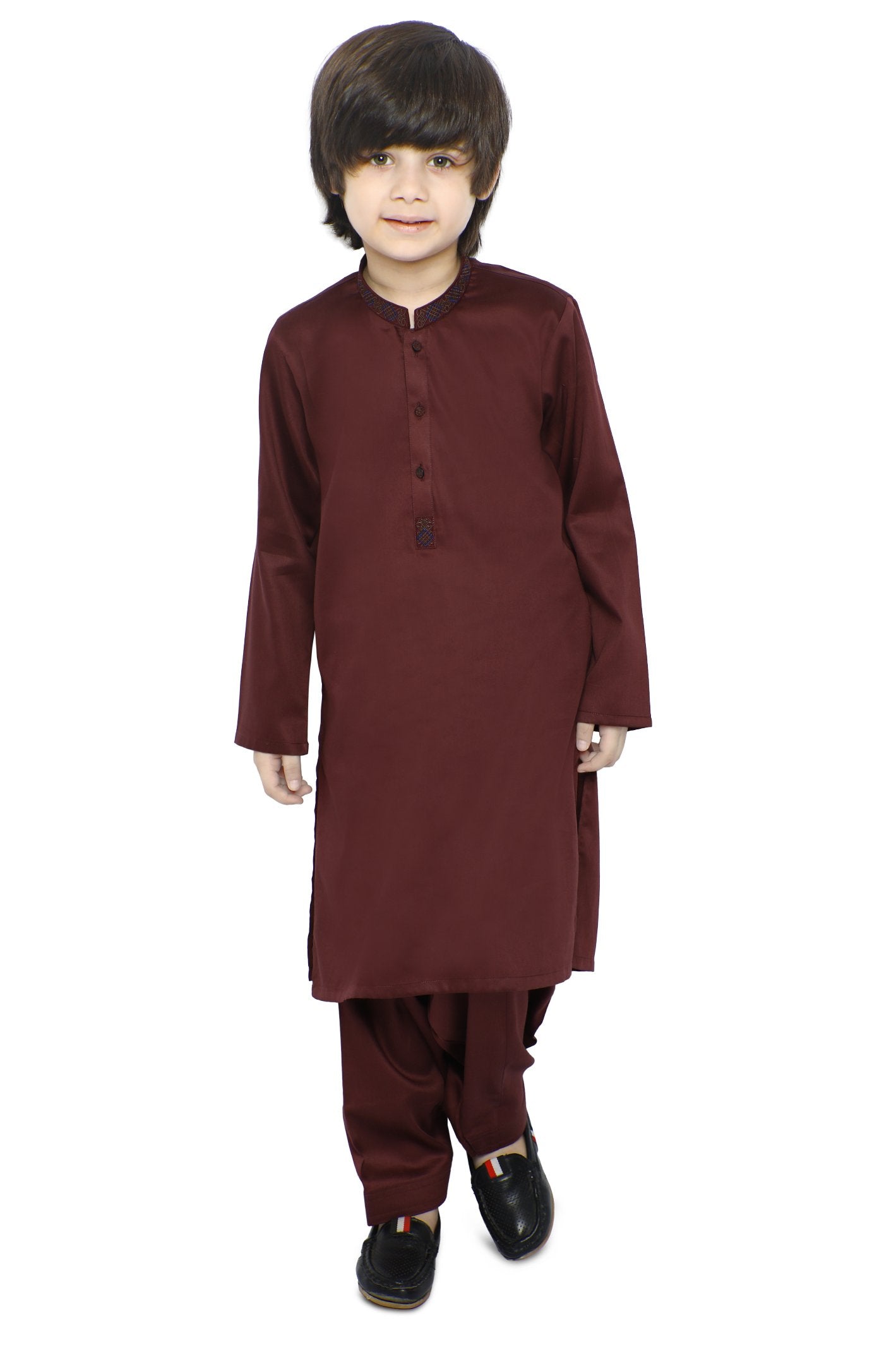 Boys Kurta Shalwar In Maroon SKU: KBH-0085-MAROON - Diners
