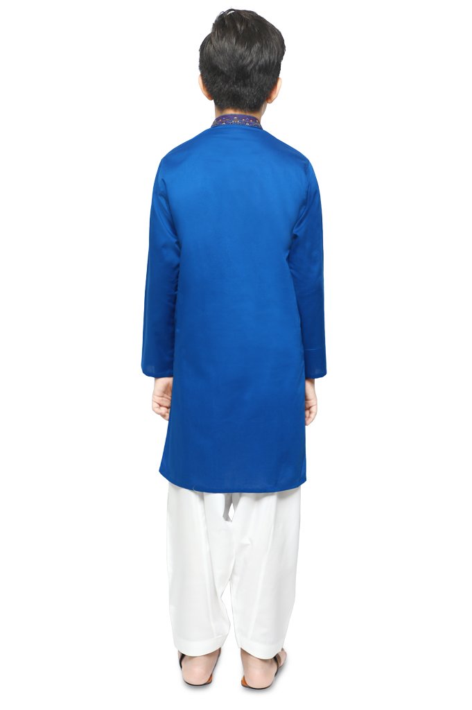 Boys Kurta Shalwar In Royal Blue SKU: KBKS-0055-Royal Blue - Diners