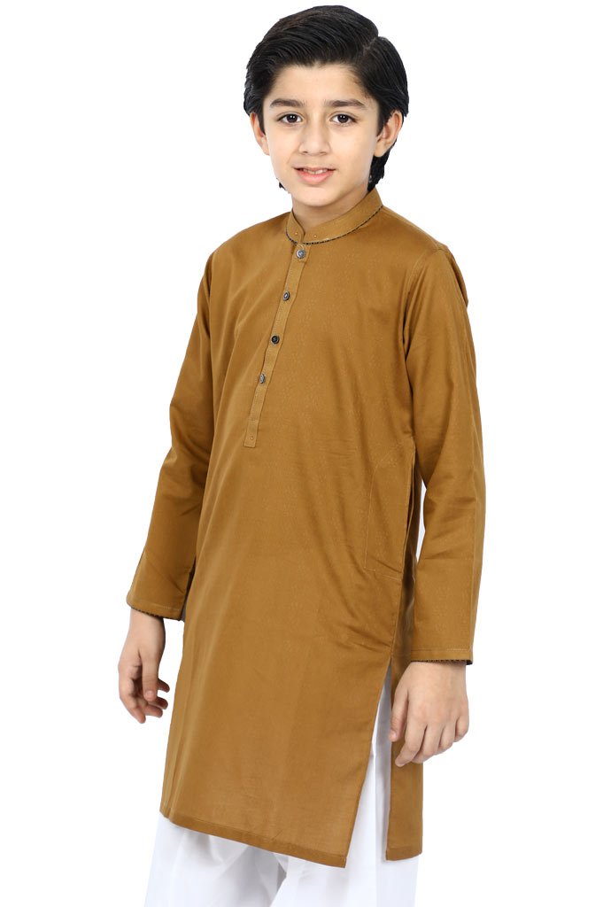 Boys Kurta Shalwar In Brown SKU: KBKS-0059 - Diners