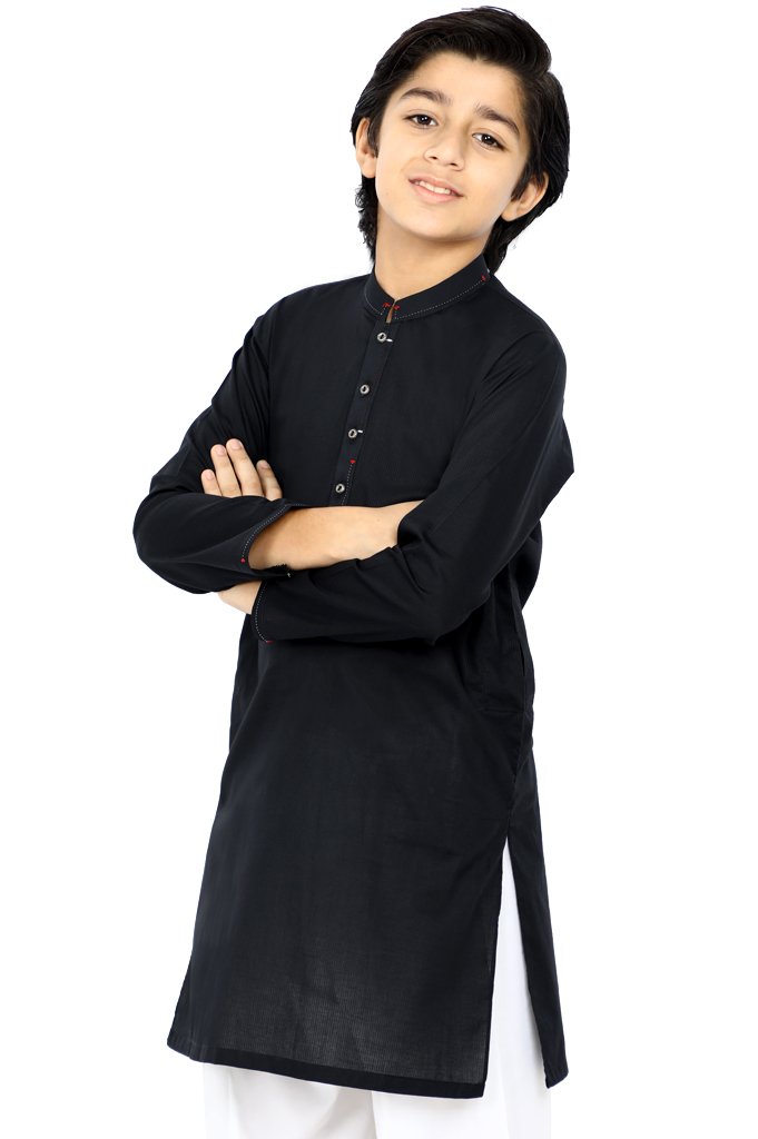 Boys Kurta Shalwar In Black SKU: KBKS-0067 - Diners