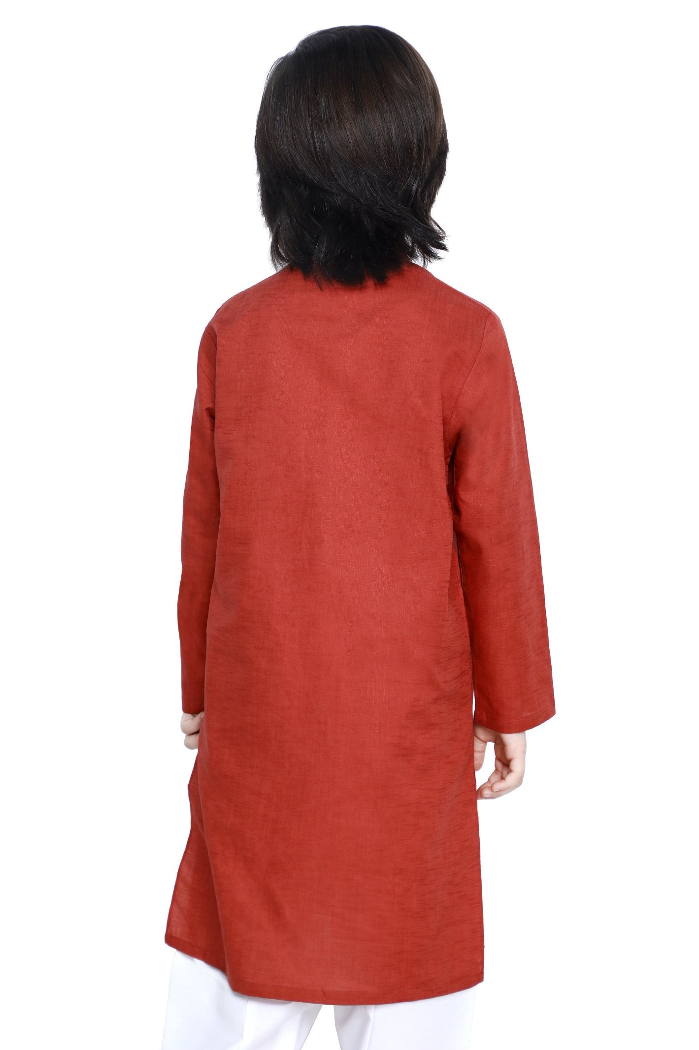 Boys Kurta In Rust SKU: KBKS-0073-RUST - Diners