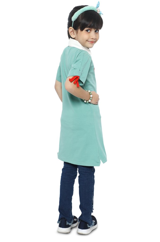 Girls T-Shirt In Green - KGA-0145-GREEN - Diners