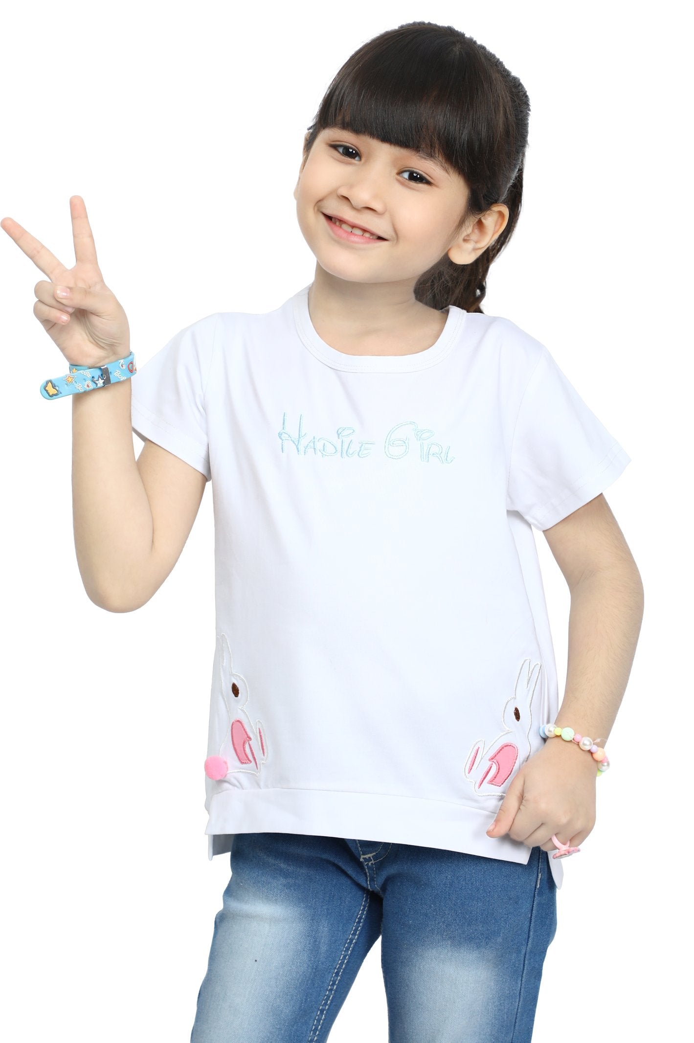 Girls T-Shirt In White - KGA-0161-WHITE - Diners