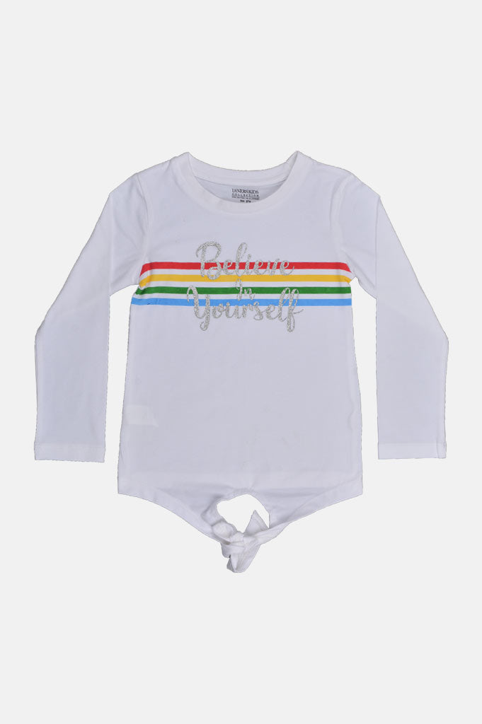 T-Shirt For Girls In White SKU: KGA0166-White - Diners