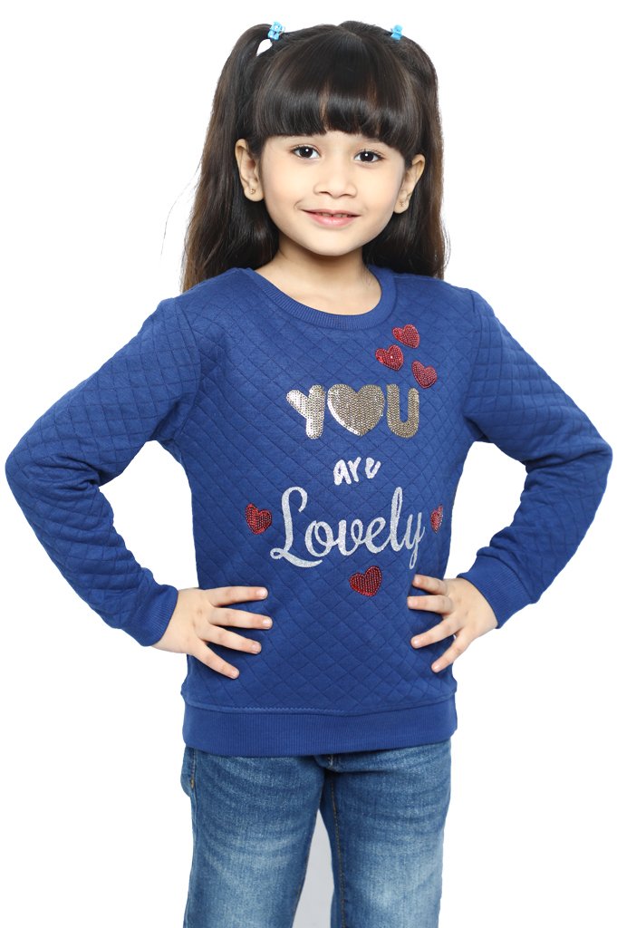 T-Shirt For Girls In Navy - KGA-0173-NAVY - Diners