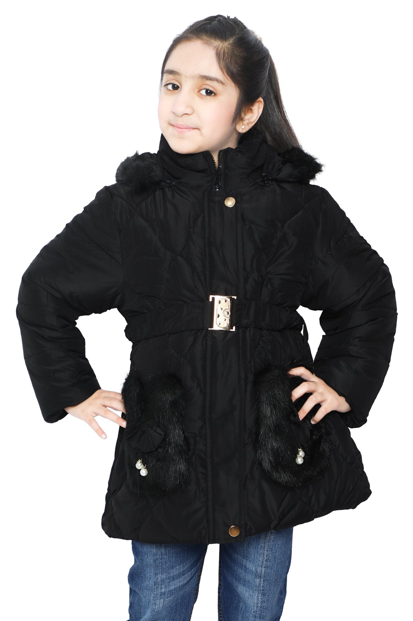 Girls Jackets In Black - KGF-0100-BLACK - Diners