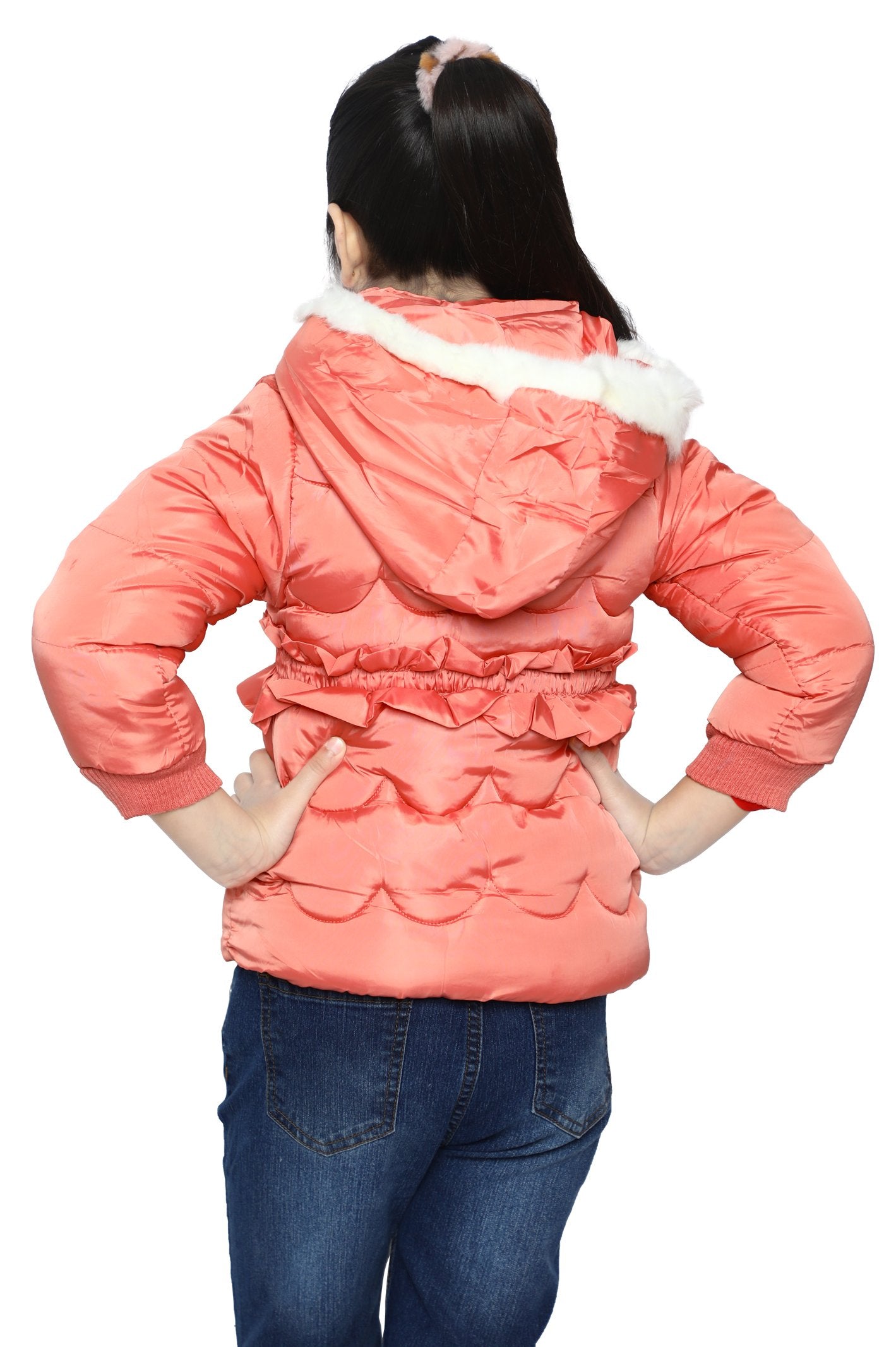 Girls Jackets In Peach - KGF-0107-PEACH - Diners