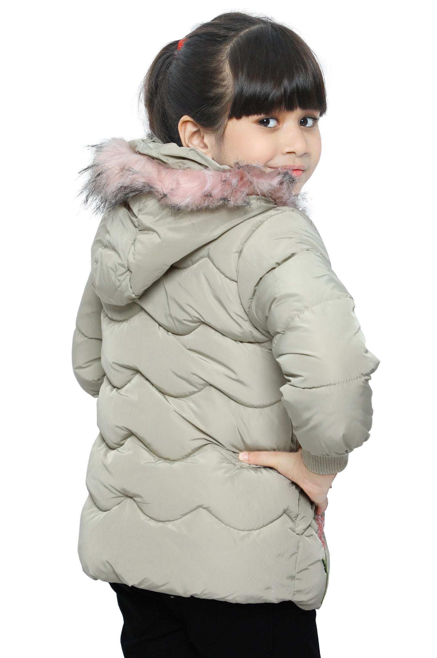 Jackets For Girls In Beige - KGF-0110-BEIGE - Diners